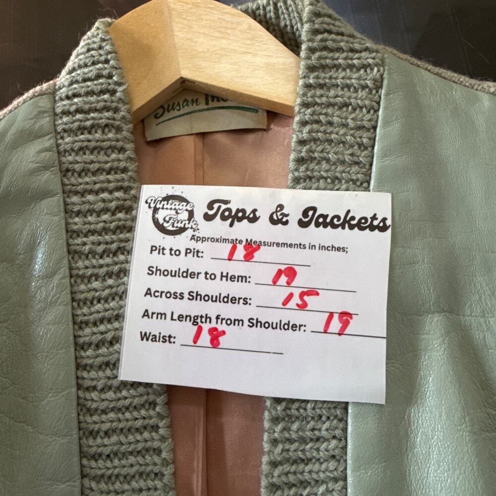 Susan Thomas x Joseph Magnin Leather & Knit Vintage Jacket, Women's M-L - Picture 10 of 10